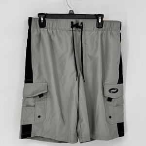 O'Rageous Mens Side Taped Cargo Board Shorts Griffin Gray Black Size Large New